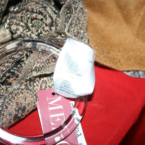 Merona EarthTones/ Gold Thread Sparkle Rayon/Polyester Winter Scarf - Picture 8 of 9